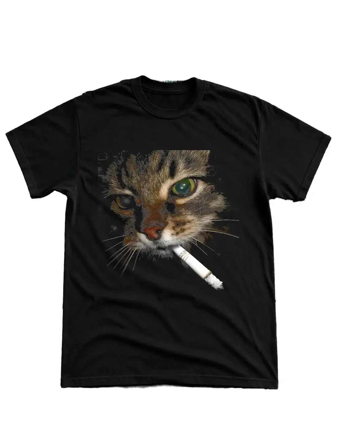 smoking cat T-shirt, cotton cat funny T-shirt, Retro Funny Vintage Tee, Unisex Meme Cringe Funny Dumb Shirt, FUNNY CUTE shirts for women